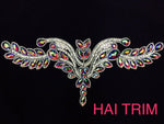 Colored Resin Rhinestone Motif Iron On Applique, IRA-054