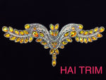 Colored Resin Rhinestone Motif Iron On Applique, IRA-054