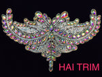 Colored Resin Rhinestone Motif Iron On Applique, IRA-055