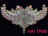 Colored Resin Rhinestone Motif Iron On Applique, IRA-055