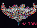 Colored Resin Rhinestone Motif Iron On Applique, IRA-055