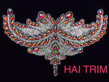 Colored Resin Rhinestone Motif Iron On Applique, IRA-055