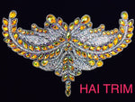 Colored Resin Rhinestone Motif Iron On Applique, IRA-055