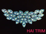 Colored Leaf Motif Rhinestone Iron On Applique, IRA-056