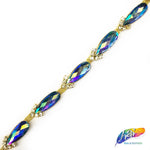 3/8" Color AB Teardrop Stone Trim with Crystal Rhinestones, ACR-051