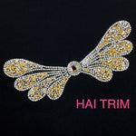 Wing Crystal Rhinestone Iron On Applique, IRA-059