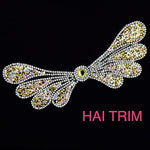 Wing Crystal Rhinestone Iron On Applique, IRA-059