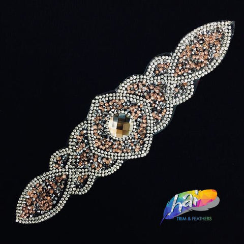 Gel-Back Rhinestone Appliques, Colored Iron-on Crystal Rhinestone Patches, IRA-063