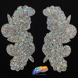 SALE! Multicolor Gel-Back Rhinestone Iron On Applique (sold by pair), IRA-069