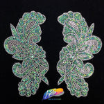 SALE! Multicolor Gel-Back Rhinestone Iron On Applique (sold by pair), IRA-069