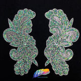 SALE! Gel-Back Rhinestone Appliques, Colored Iron-on Crystal Rhinestone Patches by the Pair, IRA-069