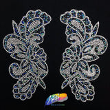 SALE! Multicolor Gel-Back Rhinestone Iron On Applique (sold by pair), IRA-069