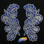 SALE! Multicolor Gel-Back Rhinestone Iron On Applique (sold by pair), IRA-069