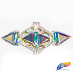 Crystal AB Diamond Motif Rhinestone Applique, IRA-076