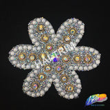 Giant Beaded Rhinestone Flower Iron On Applique, IRA-082