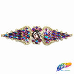 SALE! Fancy Colored Rhinestone Motif Applique on Metal Setting, YH-081