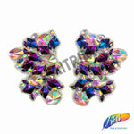 Multicolor Clustered Rhinestone Applique (Sold by Pair), IRA-090