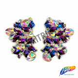 Multicolor Clustered Rhinestone Applique (Sold by Pair), IRA-090