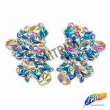 Multicolor Clustered Rhinestone Applique (Sold by Pair), IRA-090