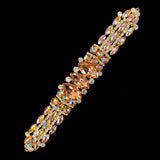SALE! Fancy Colored Rhinestone Motif Applique on Metal Setting, YH-084
