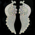 Crystal AB Beaded Motif Bodice Iron On Applique (sold by pair), IRA-111