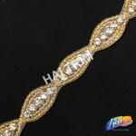 1/2” Marquise Beaded Rhinestone Trim (sold by yard piece), BRT-001