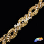 1” Swirl Beaded Rhinestone Trim (sold by yard piece), BRT-005