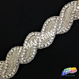 1 3/8” Swirl Beaded Rhinestone Trim (sold by yard piece), BRT-011