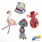 Squid Rhinestone Beaded Applique, BA-042