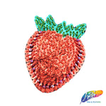 Strawberry Beaded Sequin Applique on Felt Backing, BA-058