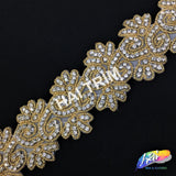 2 1/4” Flower Beaded Rhinestone Trim (sold by yard piece), BRT-031