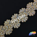 2 1/4” Flower Beaded Rhinestone Trim (sold by yard piece), BRT-031