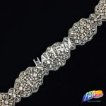2" Pearl Beaded Crystal Rhinestone Trim by the piece (34 inches), BRT-035