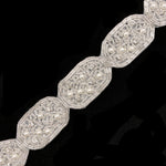 1 1/4" Oval Pearl Beaded Crystal Rhinestone Trim (sold by yard piece), BRT-046