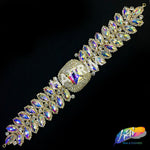 SALE! Fancy Colored Rhinestone Motif Applique on Metal Setting, YH-094