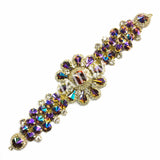 SALE! Fancy Colored Rhinestone Flower Applique on Metal Setting, YH-095