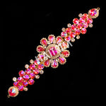 SALE! Fancy Colored Rhinestone Flower Applique on Metal Setting, YH-095
