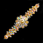 SALE! Fancy Colored Rhinestone Flower Applique on Metal Setting, YH-095