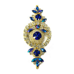 SALE! Fancy Colored Rhinestone Motif Applique with Crystal Ring on Metal Setting, YH-105