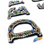 Colored Beaded Rhinestone Letters