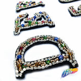 Colored Beaded Rhinestone Letters