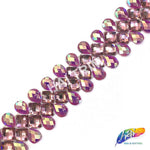 SALE! 1 5/8" Purple AB/Rose Pink/Fuchsia Resin Stone Spiral Iron on Trim, IRT-094