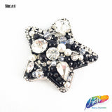 Black Star Rhinestone Beaded w/ Pearl Applique, BA-019