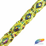 1 3/8” Neon Yellow AB/Purple AB Resin Stone Iron on Trim, IRT-096