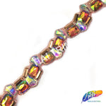1 7/8” Multicolored Wavy Resin Color AB Stone Iron on Trim, IRT-099