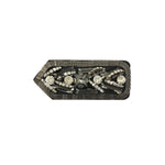 Gunmetal Beaded Rhinestone Epaulet with Dangling Chain Tassels, EP-021 (sold per piece)