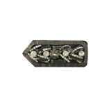 Gunmetal Beaded Rhinestone Epaulet with Dangling Chain Tassels, EP-021 (sold per piece)