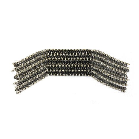 Gunmetal Rhinestone Chain Epaulet, EP-017 (sold per piece)