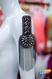 Studded Rhinestone Epaulet with Ball Chain Tassels, EP-028 (sold per piece)