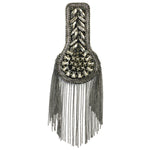 Studded Rhinestone Epaulet with Ball Chain Tassels, EP-028 (sold per piece)